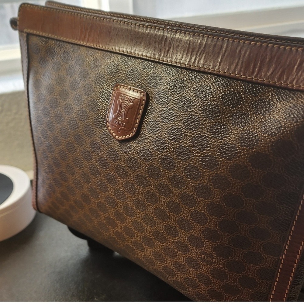 Celine Macadam Vintage Clutch/Zip Pouch EUC w/COA